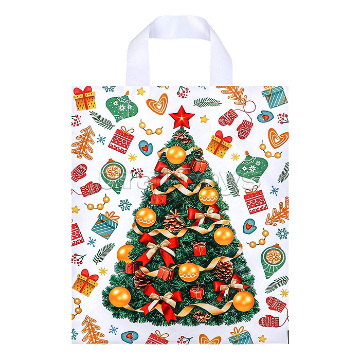 Пакет ПЭ с петлевой ручкой 28х35см (55) "День подарков" НГ