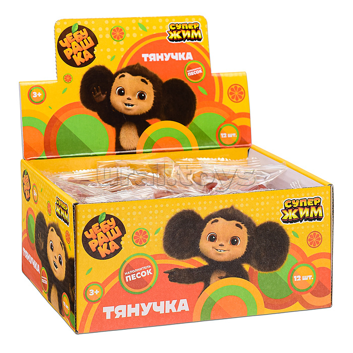 Игрушка-антистресс тянучка, наполнение песок, дисплей "Чебурашка" Супер Жим Игрушка-антистресс тянучка, наполнение песок, дисплей "Чебурашка" Супер Жим