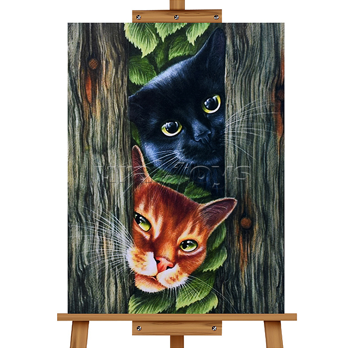 Мозаика алмазная "Любопытные коты" 30*40см.