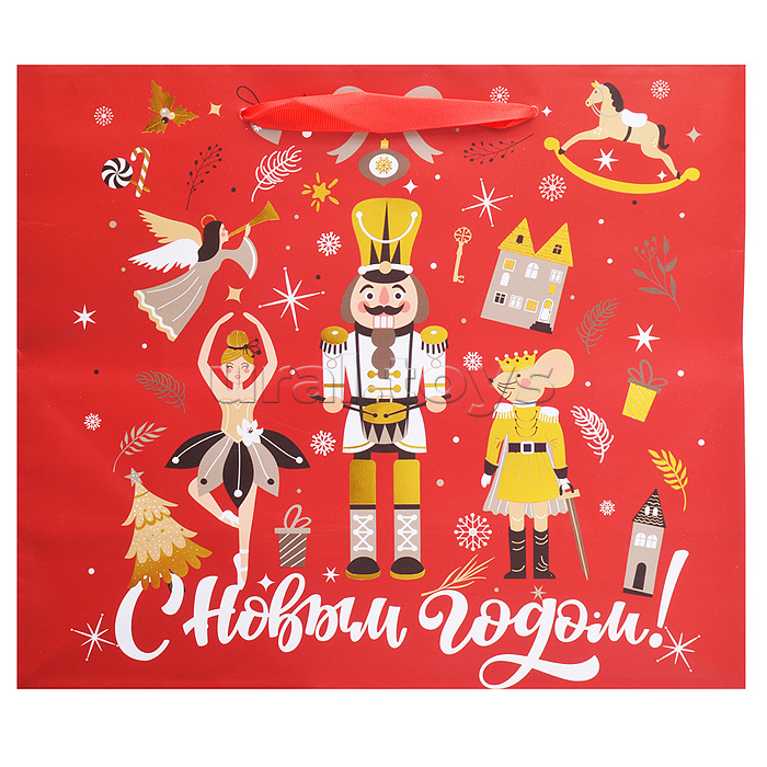 Пакет подарочный новогодний "Winter Wonderland" 26х13х32 см, Золотая сказка, фольга Пакет подарочный новогодний "Winter Wonderland" 26х13х32 см, Золотая сказка, фольга