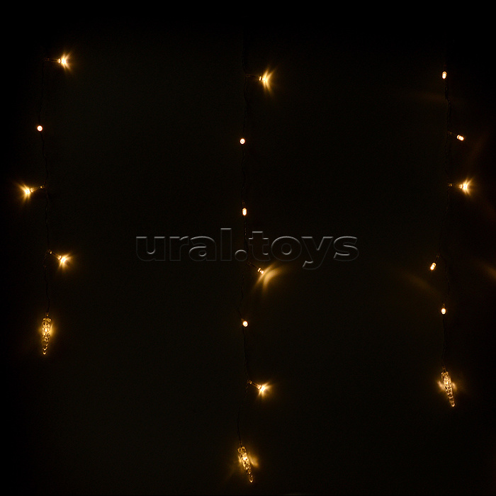 Электрогирлянда-занавес, светодиодная "Сосульки" 3м, 96 ламп, теплый