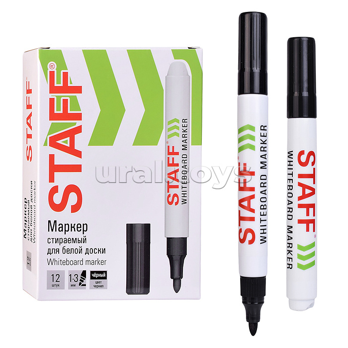 Маркер стираемый для белой доски черный "Basic" WBM-200, 1-3 мм