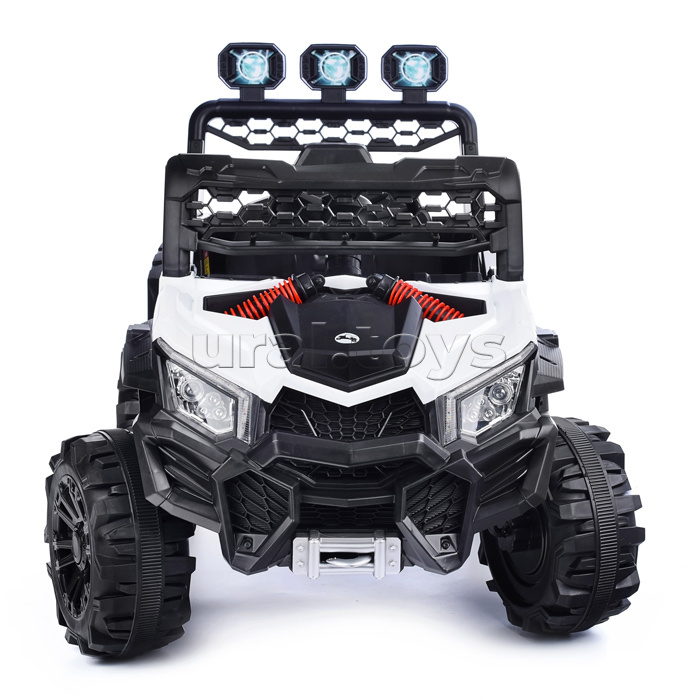 Электромобиль "Загородный движ" на аккумуляторе, с р/у управлением, в коробке (белый)