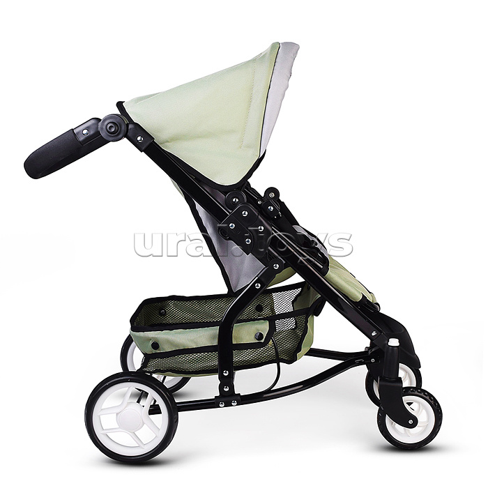 Коляская кукольная металлическая, с корзиной, цвет серо-зеленый