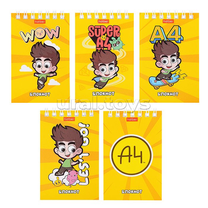 Блокнот А7 40л клетка "Влад А4" на гребне в дисплее