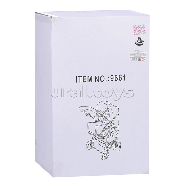 Коляска-люлька для кукол, металлическая, с корзиной, цвет морские звезды