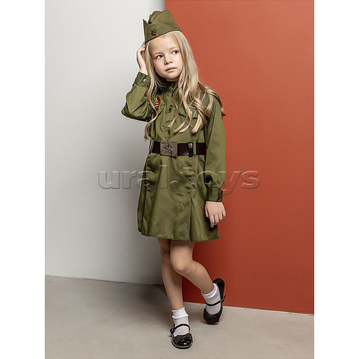 Карнавальный костюм "Солдатка платье хлопок" размер 116-60