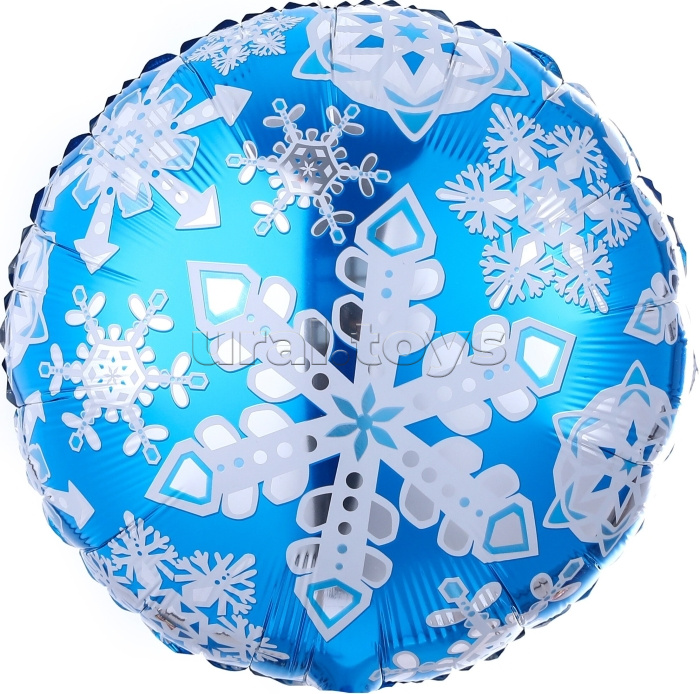 Шар (18''/46 см) Круг, Снежинки, Голубой, 1 шт. в уп. Шар (18''/46 см) Круг, Снежинки, Голубой, 1 шт. в уп.