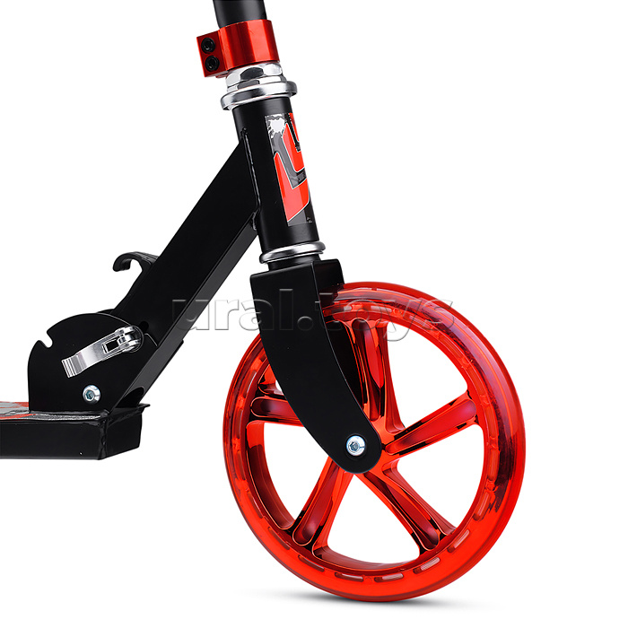 Самокат 2-х кол., красный, d 200 мм., PU, в коробке