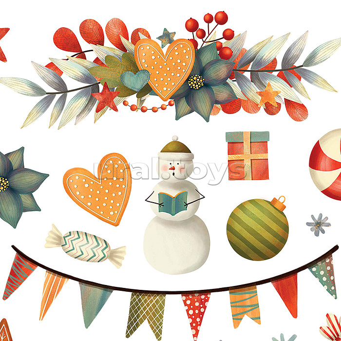 Декоративные наклейки. Рождественская история (30х45 см 2 листа)