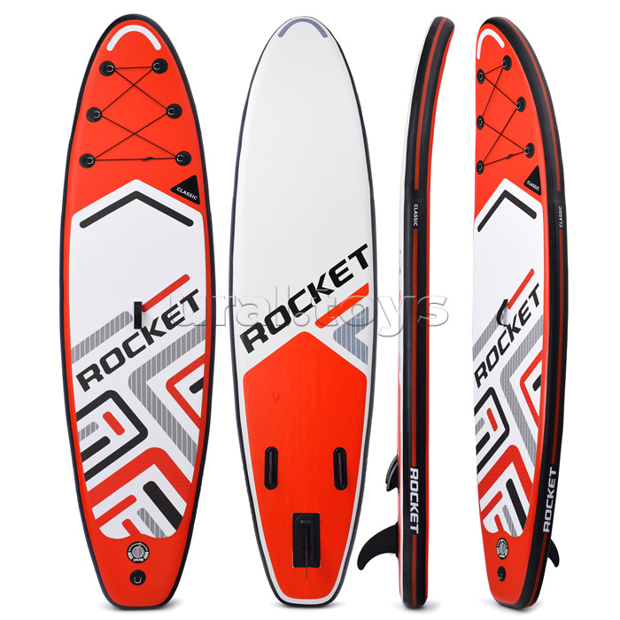 Надувная SUP-доска ROCKET (SUP-board 10,6ʺ 320*80*15 см) красно-белый графика