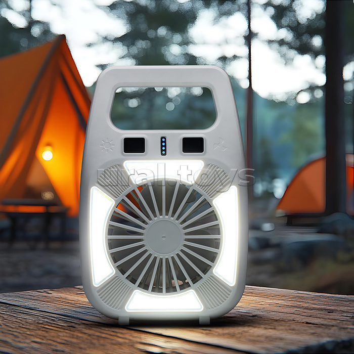 Фонарь аккумуляторный с вентилятором, 1800 мАч