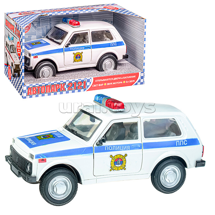 Машина "Автопарк. Полиция" на батарейках, в коробке Машина "Автопарк. Полиция" на батарейках, в коробке