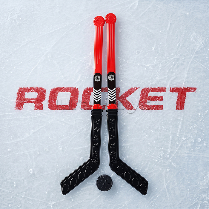 Набор для игры в хоккей "ROCKET",2 клюшки,1 шайба