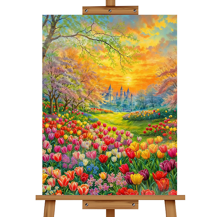 Мозаика алмазная " Сказочные тюльпаны" 40*50 см.