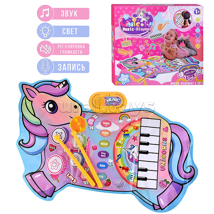 Коврик музыкальный "Единорог" в коробке