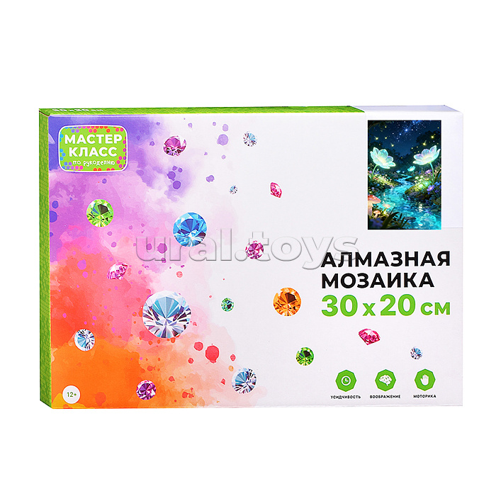 Мозаика алмазная "Ручей" (светится в темноте) 30*20 см.
