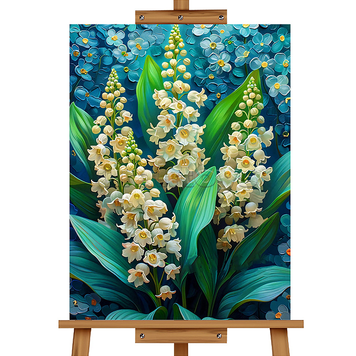 Мозаика алмазная "Ландыши" 30*40см