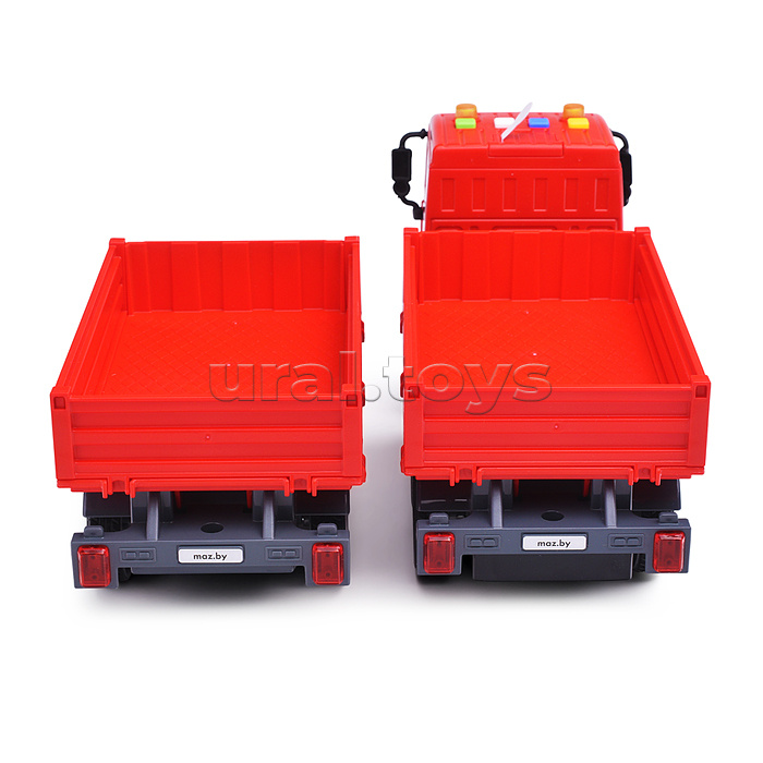 МАЗ, автомобиль бортовой с прицепом инерционный (со светом и звуком) (в коробке)