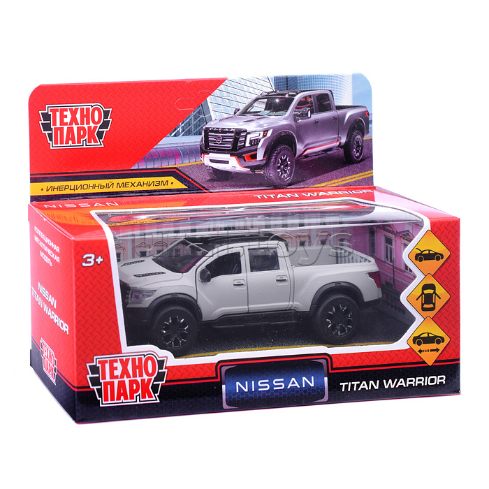 Машина металл Nissan Titan Матовый 12,5 см, (двери, багаж, серый) инерц, в коробке