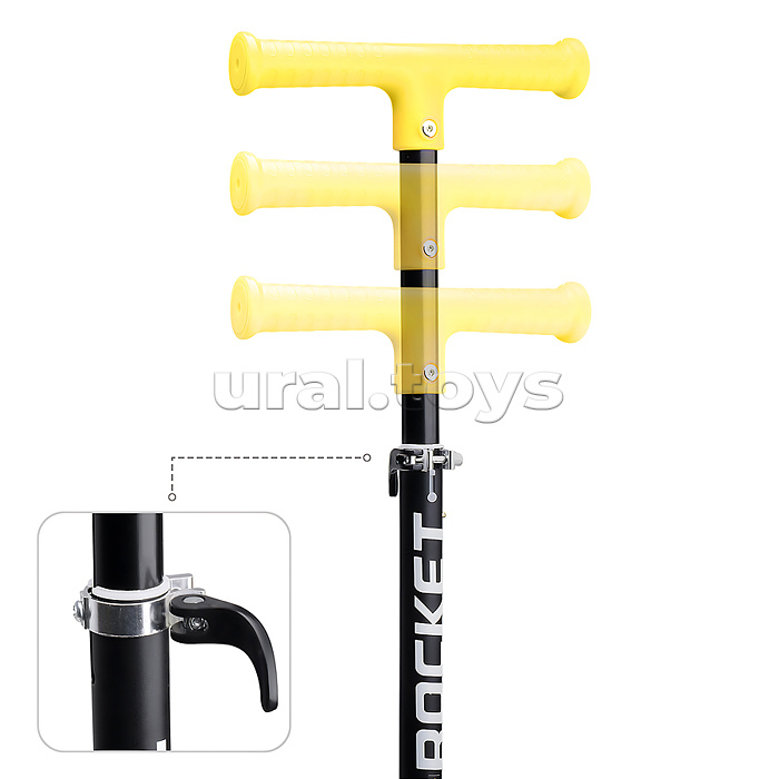 Самокат трёхколёсный ROCKET колёса PU, цвет желтый