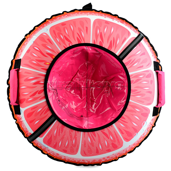 Игрушка. Санки надувные (тюбинг) с круговым дизайном (грейпфрут)