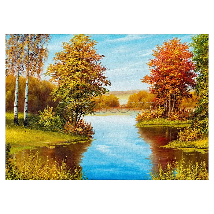 Холст с красками 30х40 по номерам "Два берега"
