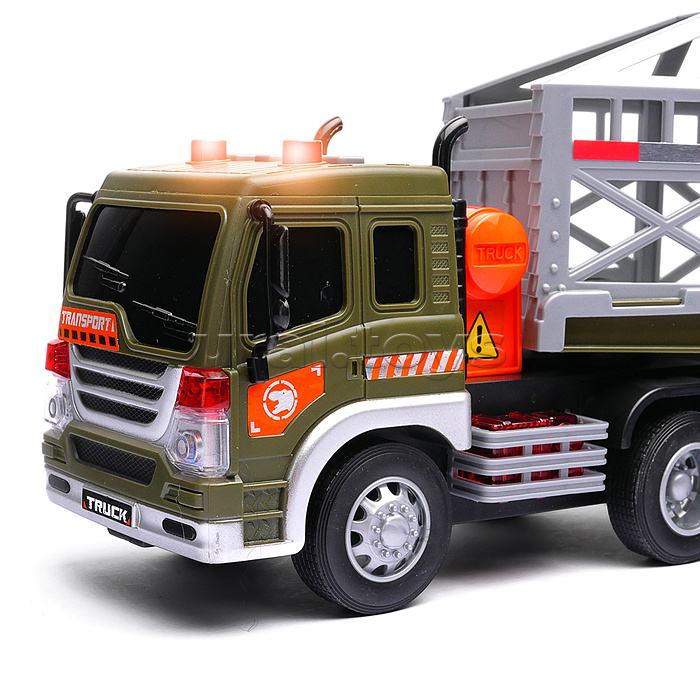 Машина "Дино перевозчик" 1:16 (свет, звук) в коробке