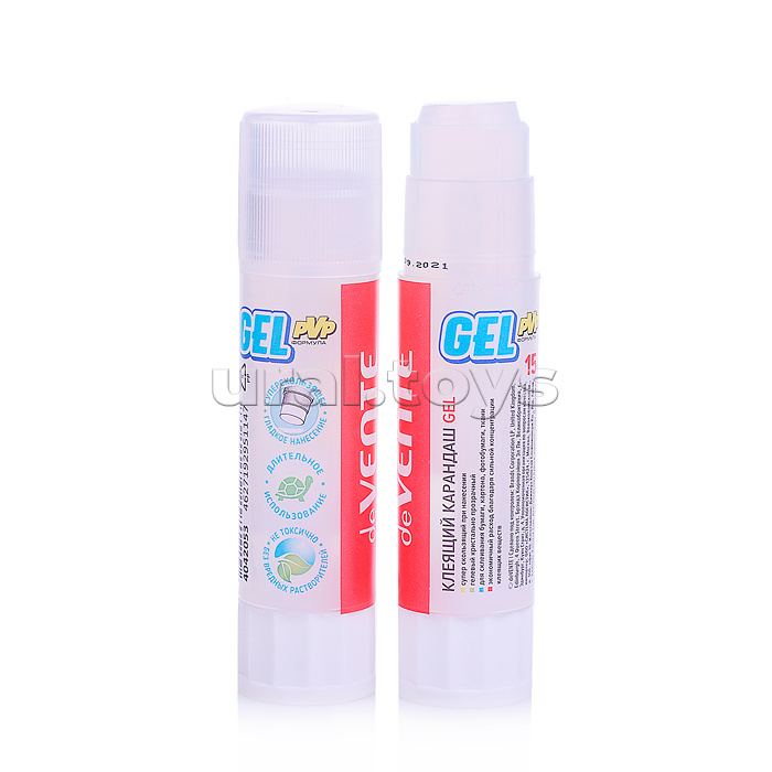 Клеящий карандаш PVP основа "Gel" 15 г, гелевый кристально-прозрачный, в картонном дисплее, с пластиковым поддоном