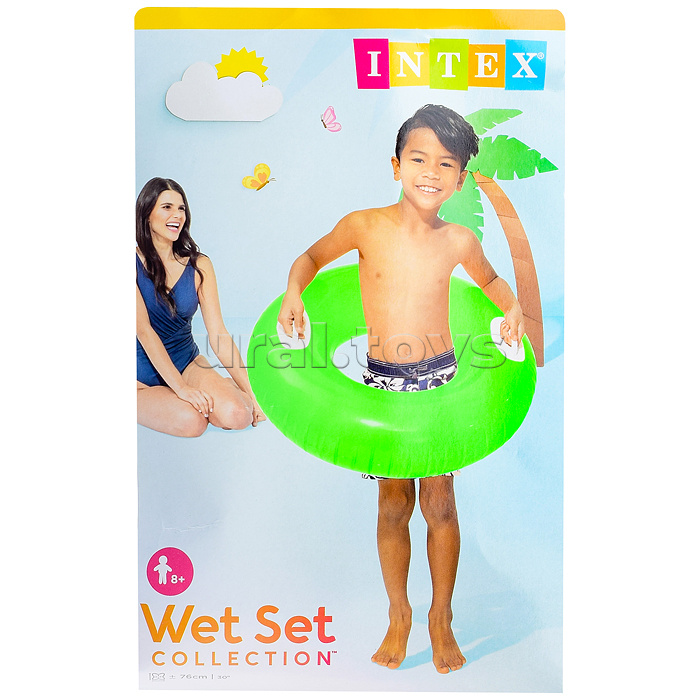 Круг для плавания «Яркое настроение», с ручками, d=76 см, от 8 лет, цвета МИКС, 59258NP INTEX