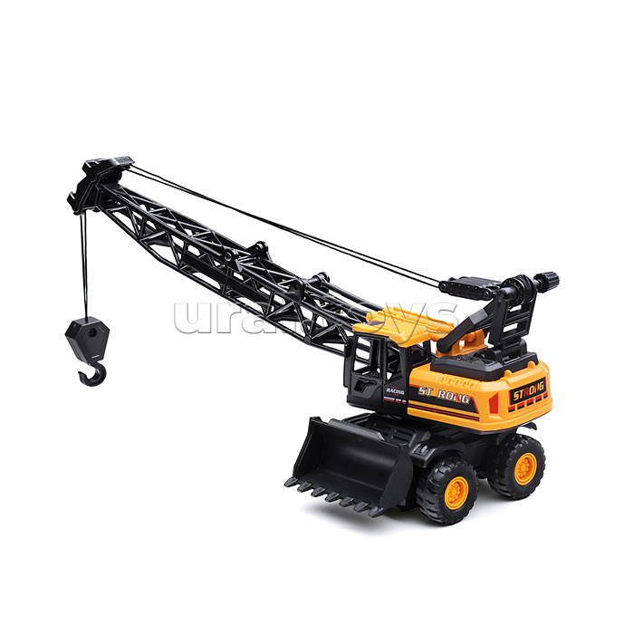 Машина "Кран с ковшом и прицепом" инерционная, в пакете Машина "Кран с ковшом и прицепом" инерционная, в пакете