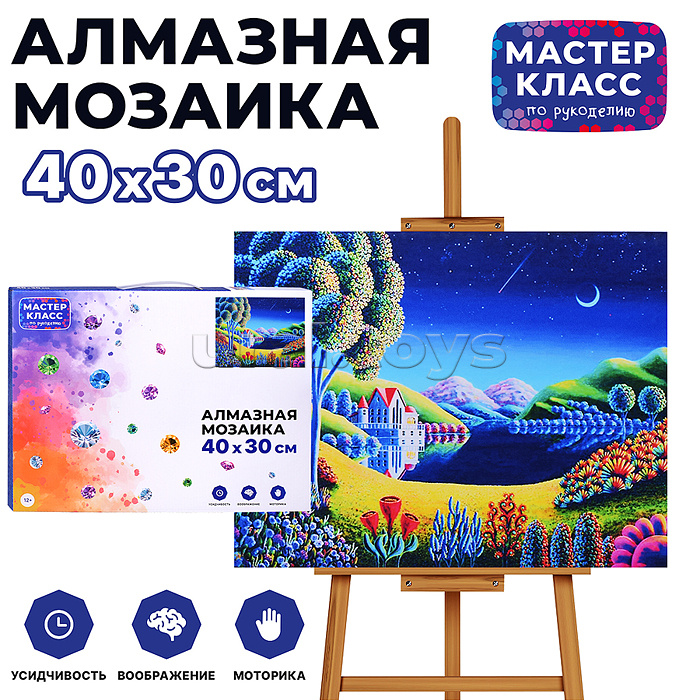 Мозаика алмазная "Дом у озера" 30*40см.