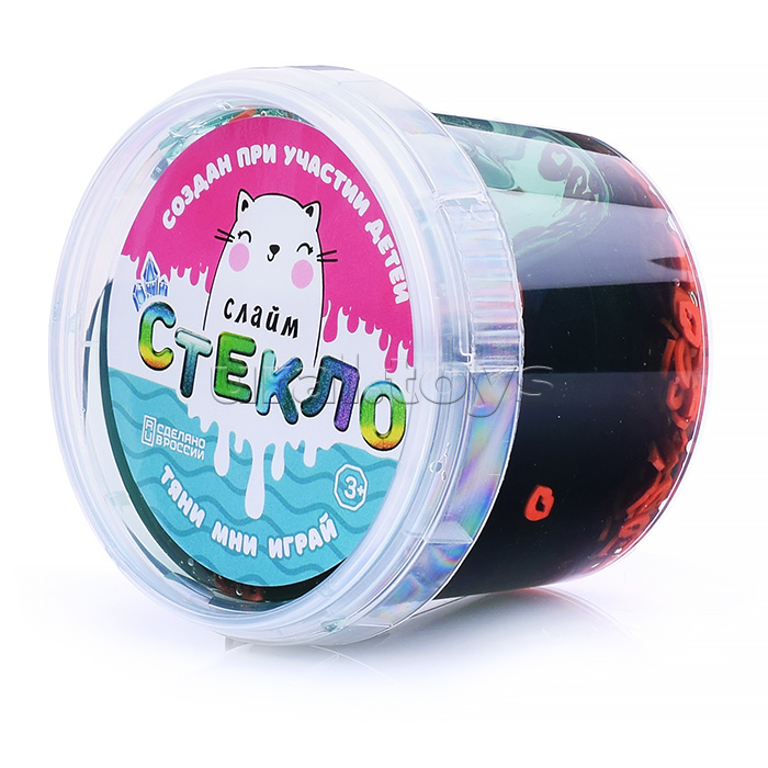Слайм "Стекло" 100 гр, бирюзовый с декоративным наполнителем