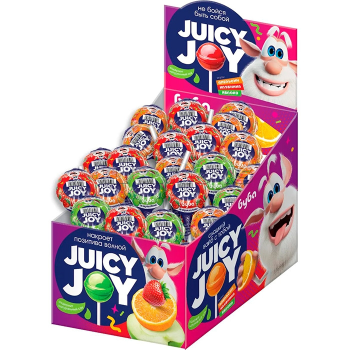 Карамель на палочке, Буба Juicy Joy, 100шт, 11г.