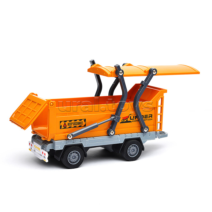 Машина"Трактор-погрузчик" с прицепом (свет, звук) в коробке