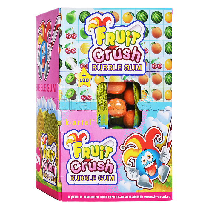 Резинка жевательная дражированная "Fruit Crush" 24шт