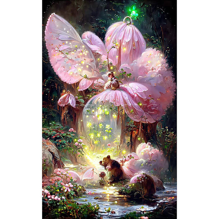 Мозаика алмазная "Домик Фей" 20*30 см.