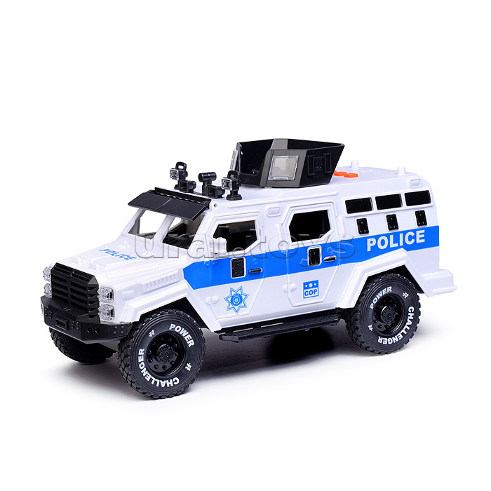 Машина "Бронеавтомобиль полиции" (свет, звук) цвет белый, в коробке