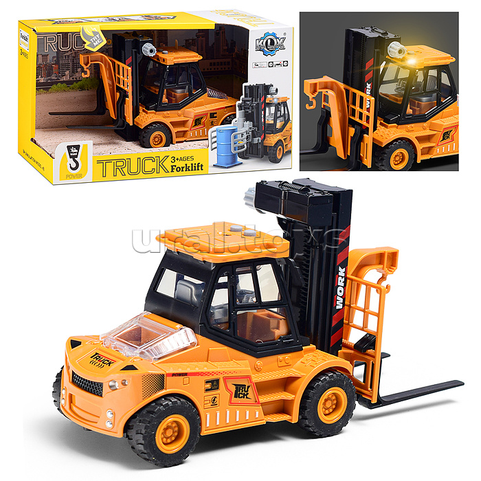 Машина  "Вилочный погрузчик4" 1:43 (свет,звук) в коробке