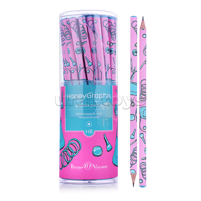 Карандаш чернографитный "HappyGraphix. Life Style. Pink dream" НВ Карандаш чернографитный "HappyGraphix. Life Style. Pink dream" НВ