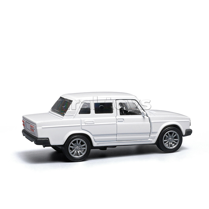 Белая инерционная машинка вид А die-cast , 1:32