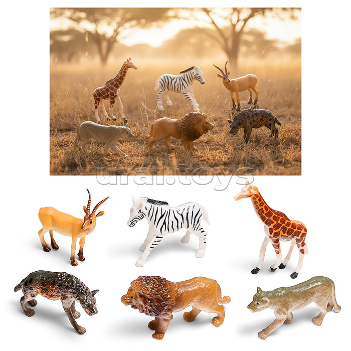 Набор животных "Жители Африки" в пакете