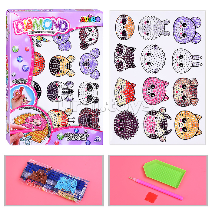 Мозаика алмазная "В мире животных" в коробке