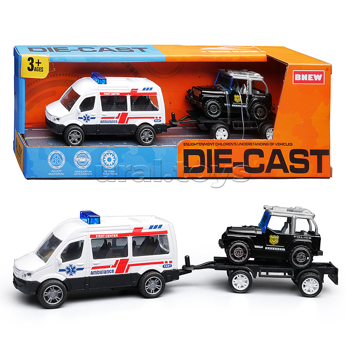 Машина "Полицейская служба" металл, в коробке