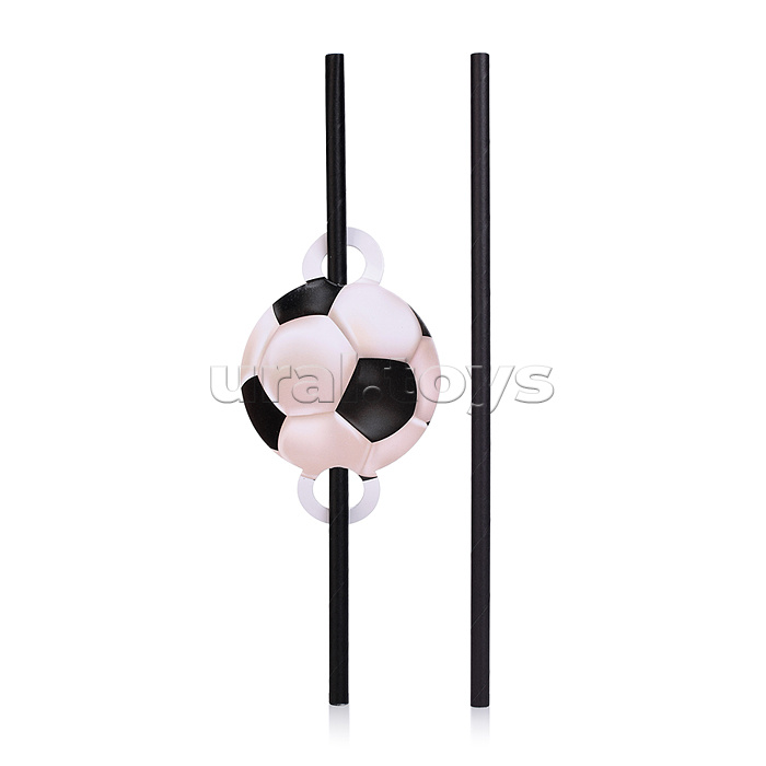 Набор посуды одноразовой "Футбольный мяч" трубочки (10 шт)