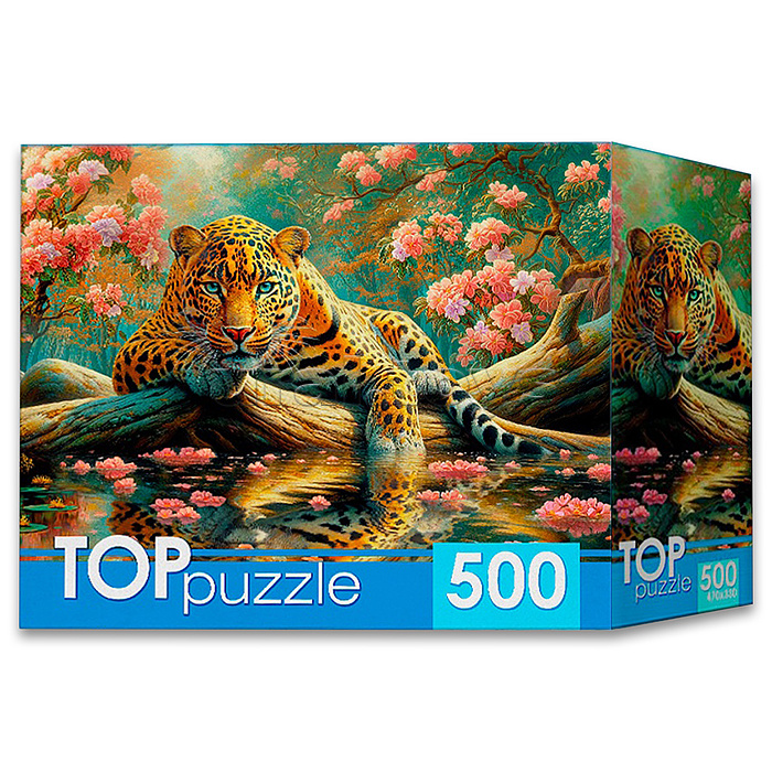 Пазлы 500 TOPpuzzle "Леопард на озере"
