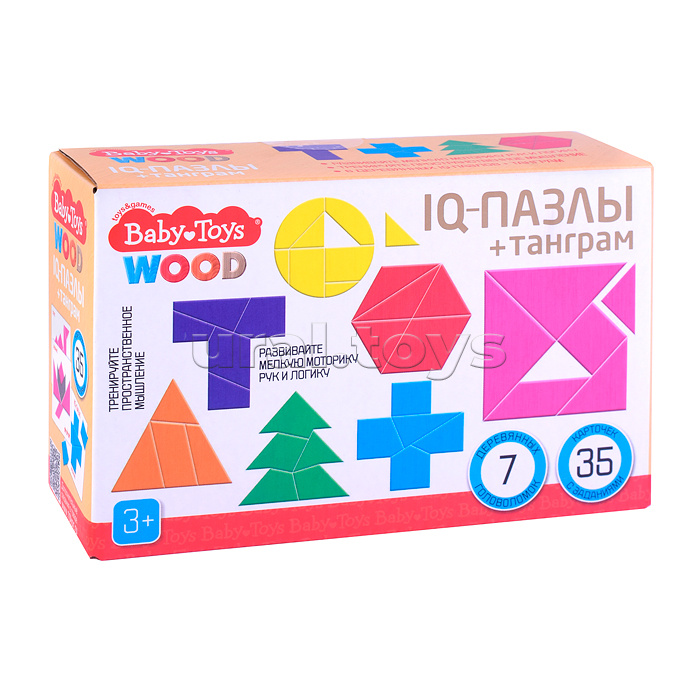 Игра настольная головоломка "IQ Пазлы + танграм"