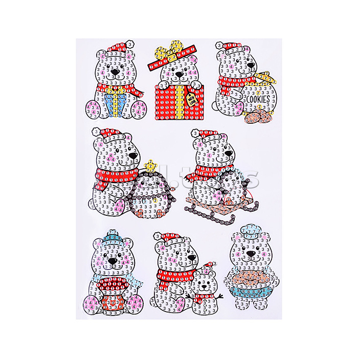 Мозаика алмазная "Северные мишки" в  коробке