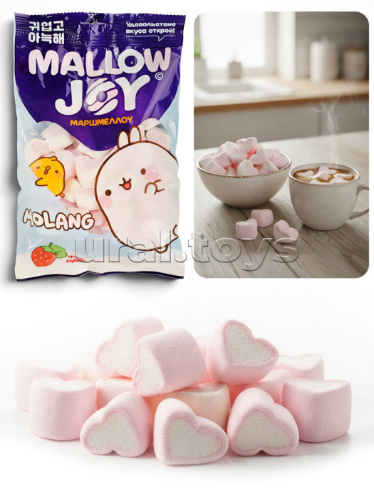Маршмеллоу во флоупаке с ароматом клубники, Molang Mallow Joy, 1шт, 100г.