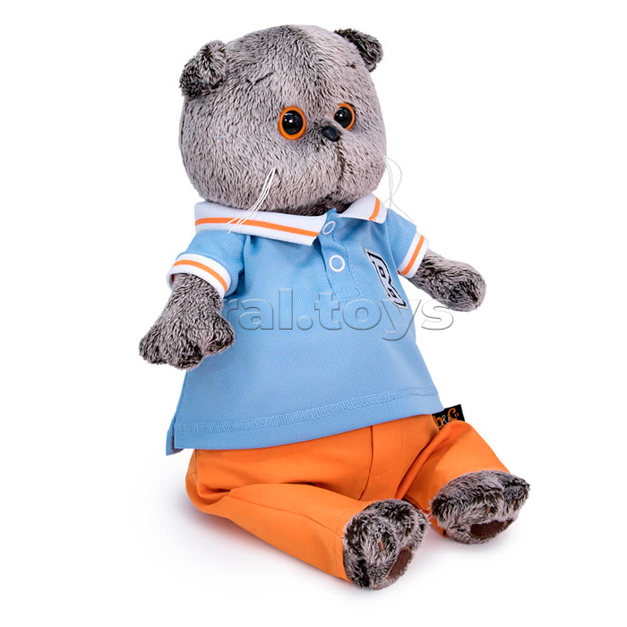 Кот Басик в голубом поло